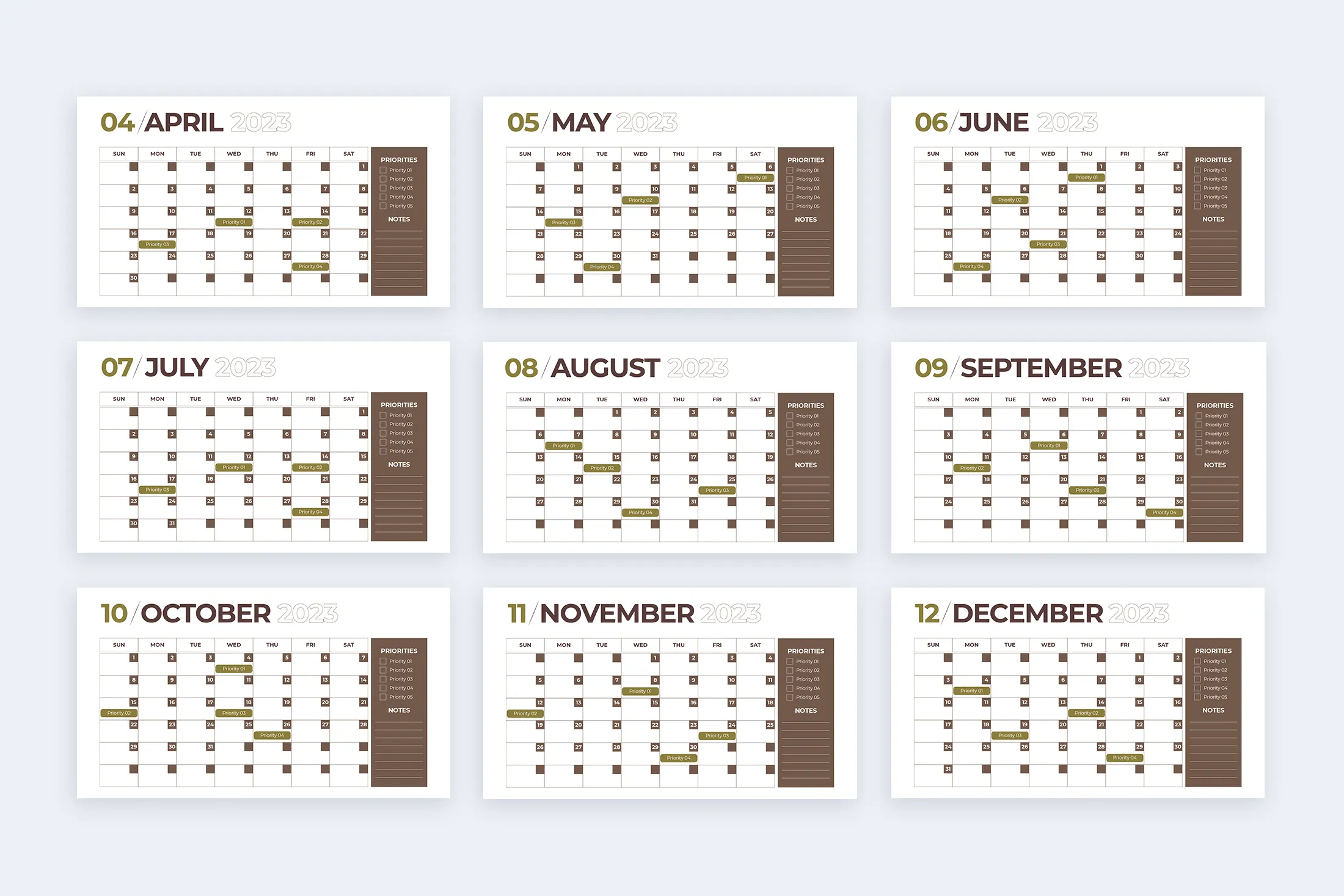 2023 Calendar Google Slides Infographic Template