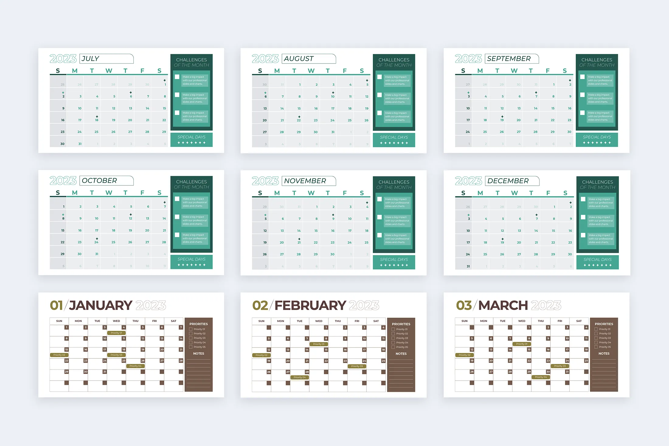 2023 Calendar Google Slides Infographic Template