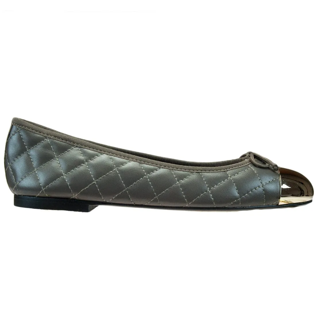 Bailarinas ELLA TAU Taupe Quilted Ballerina Flats