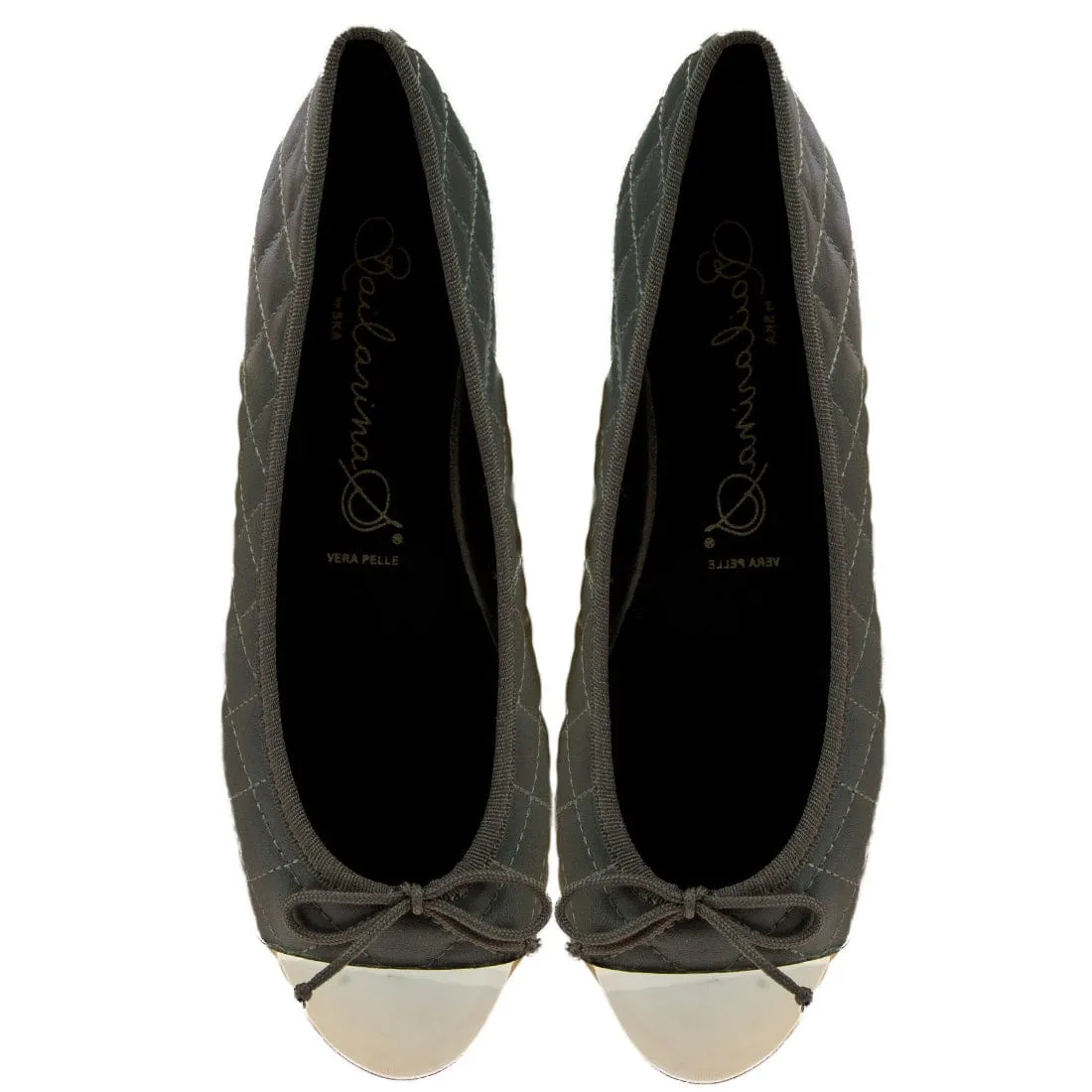 Bailarinas ELLA TAU Taupe Quilted Ballerina Flats