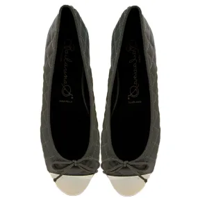 Bailarinas ELLA TAU Taupe Quilted Ballerina Flats