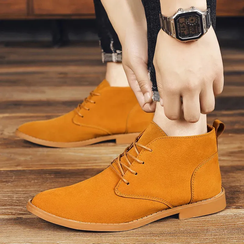 Classic suede chukka boots for men, comfortable casual shoes