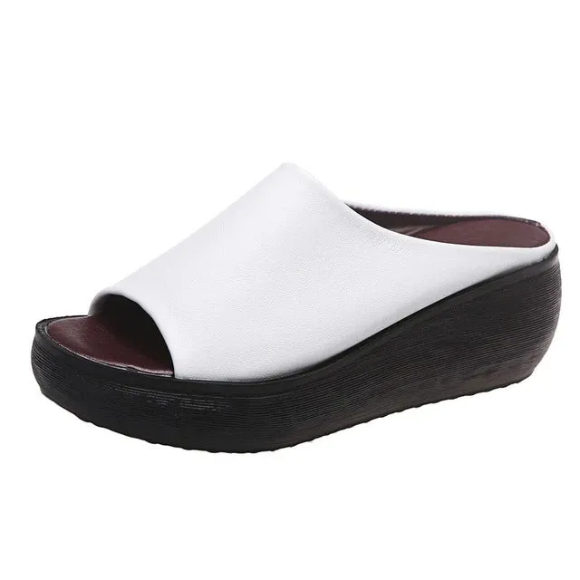 Cuzcare Sandals For Women Memory Cushion Open Toe Leisure Slides