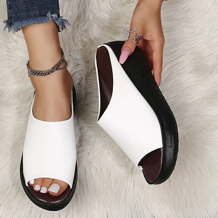 Cuzcare Sandals For Women Memory Cushion Open Toe Leisure Slides