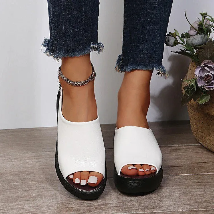 Cuzcare Sandals For Women Memory Cushion Open Toe Leisure Slides