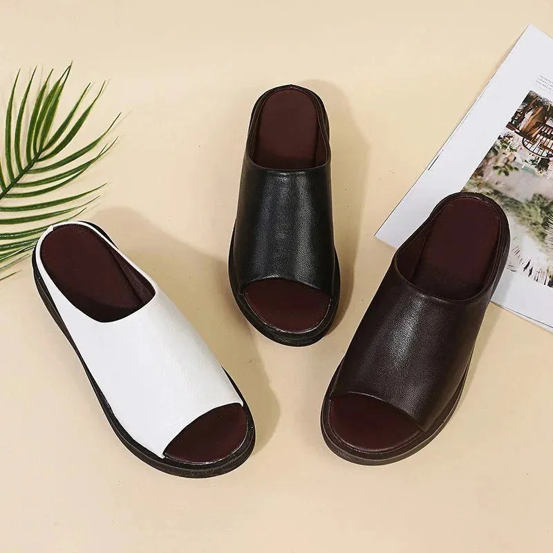 Cuzcare Sandals For Women Memory Cushion Open Toe Leisure Slides