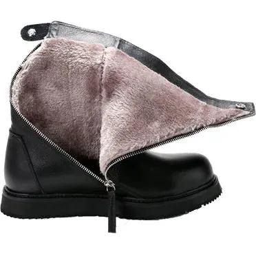 Genuine Leather Boots Handmade Quality British Style Comfortable Winter Warm