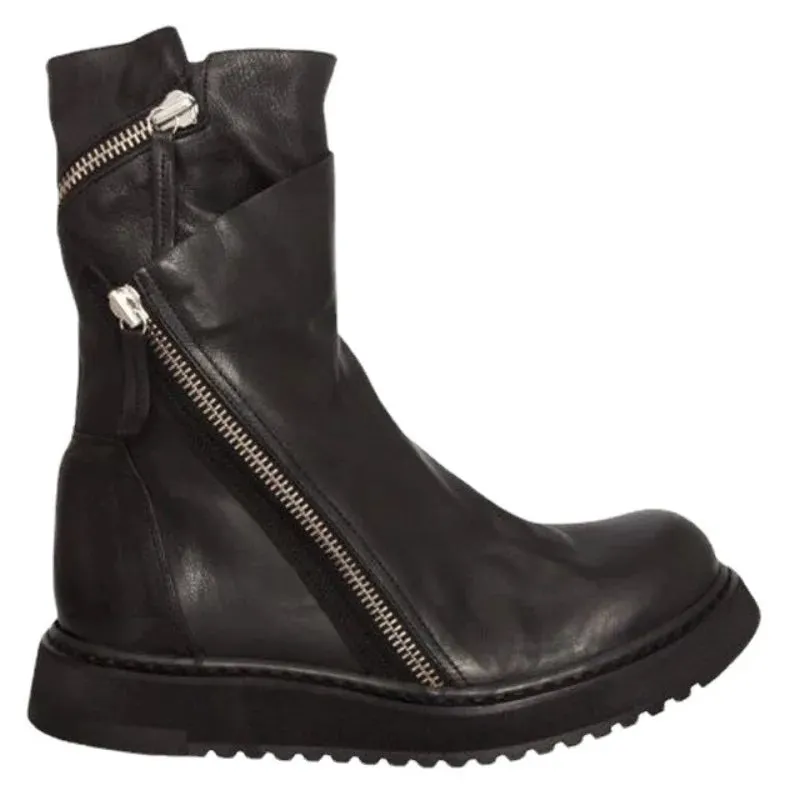 Genuine Leather Boots Handmade Quality British Style Comfortable Winter Warm