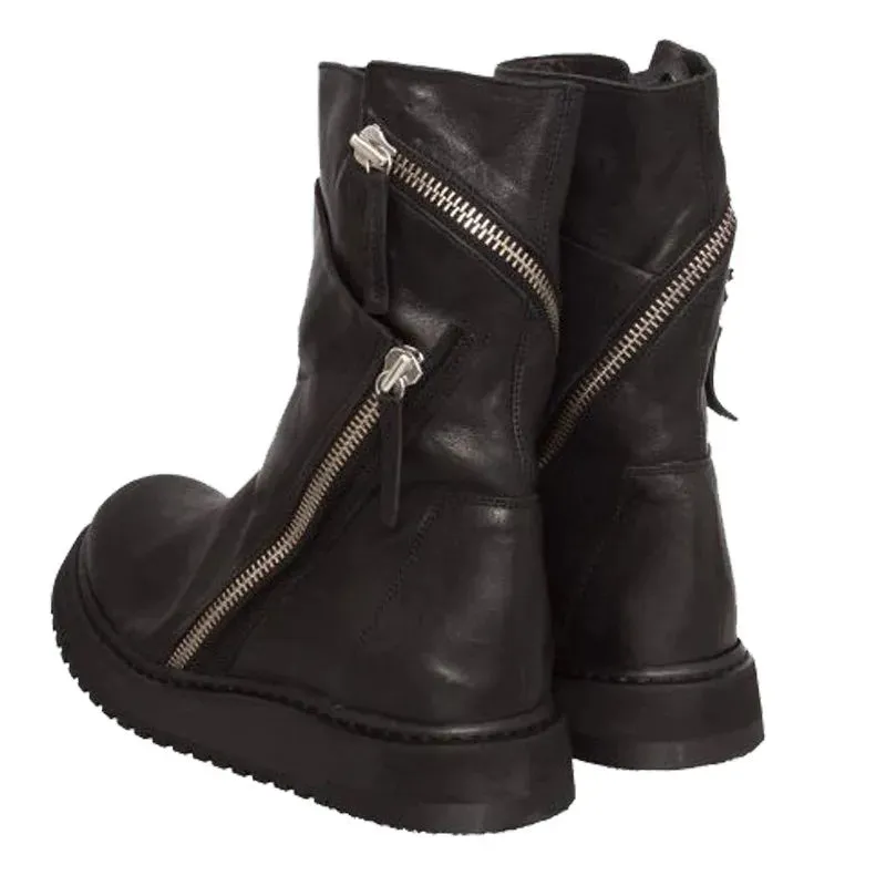 Genuine Leather Boots Handmade Quality British Style Comfortable Winter Warm