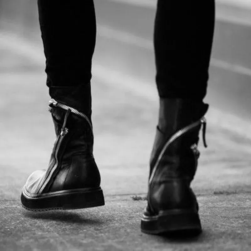 Genuine Leather Boots Handmade Quality British Style Comfortable Winter Warm