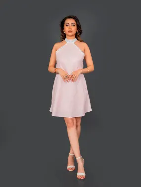 Halter Neck Dress With Lace Details
