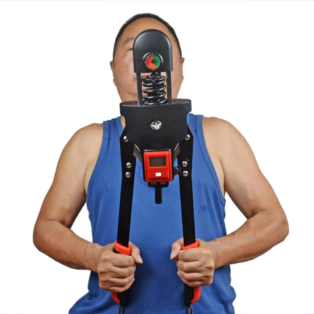 iHuniu Adjustable Power Twister Bar Weight Training Arm Strengthening Tension Size 0-160 kg with LCD Monitor Calorie Counter