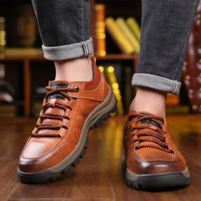 Men's Comfortable Outdoor Leather Lace Up Shoes