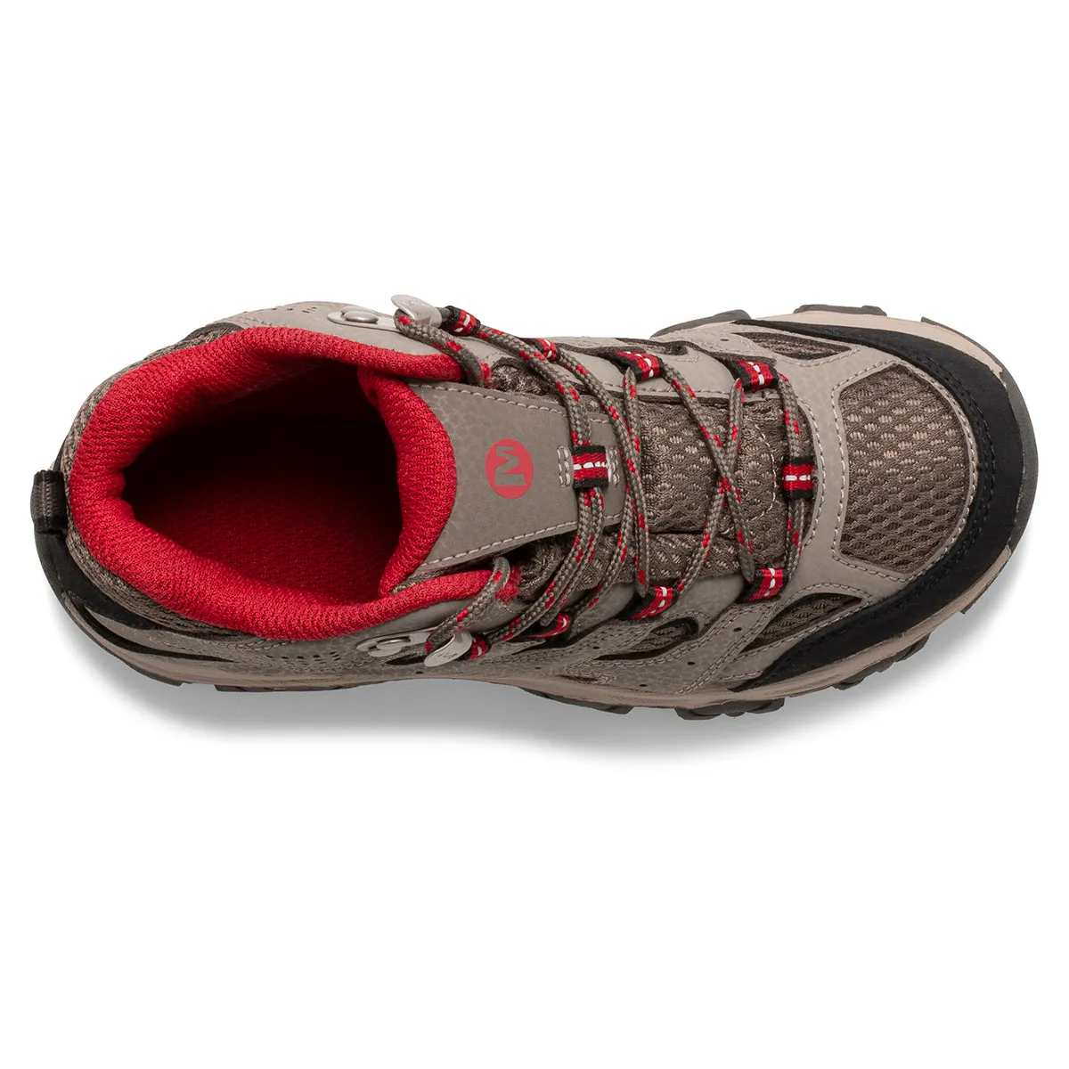 Merrell Kids Moab 3 Waterproof Mid Trail Boots (Boulder/Red) (UKJ11-UK6)