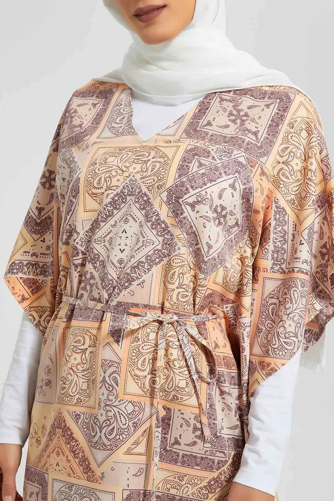Multicolour Printed Satin Dress