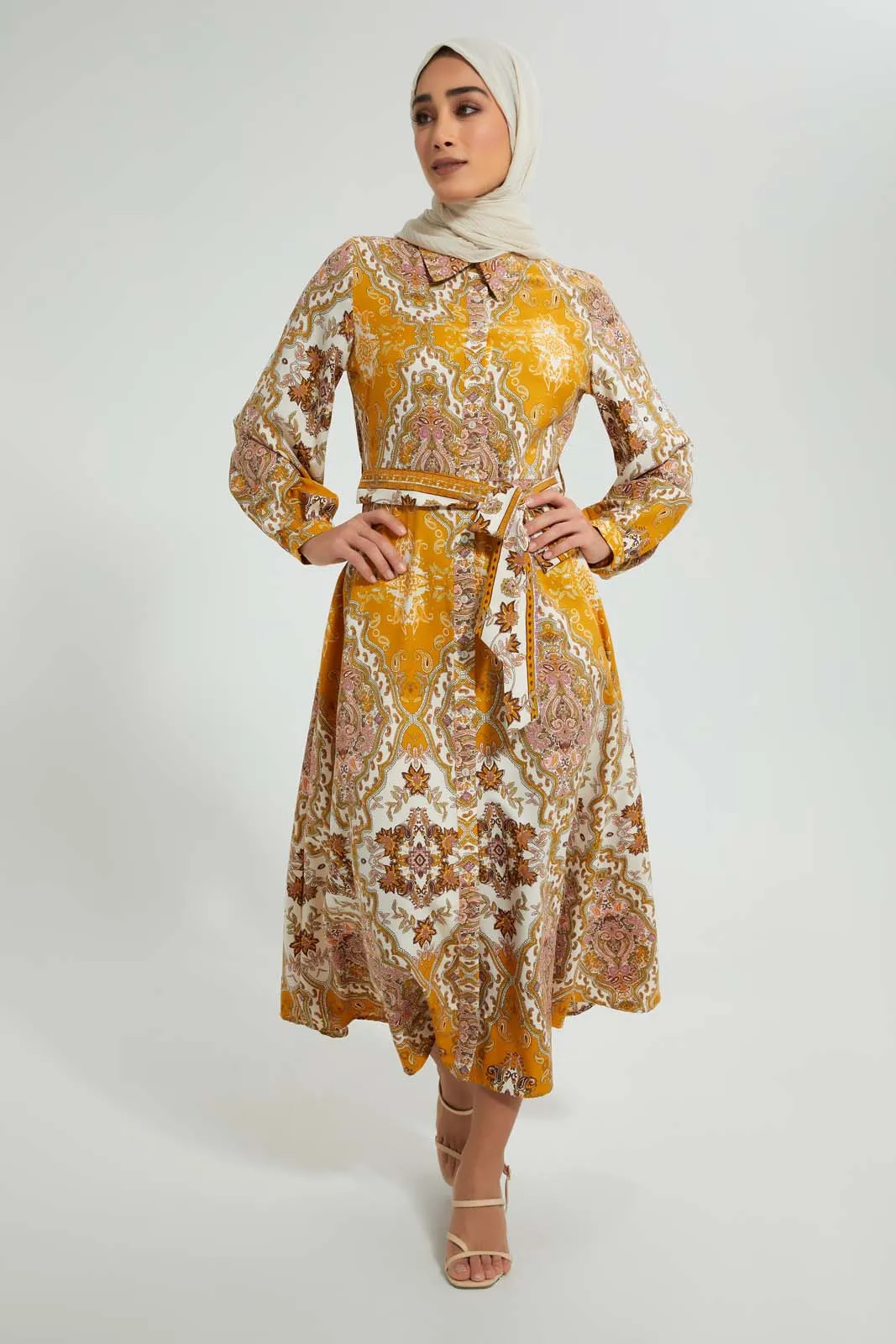 Multicolour Printed Shirt Dress