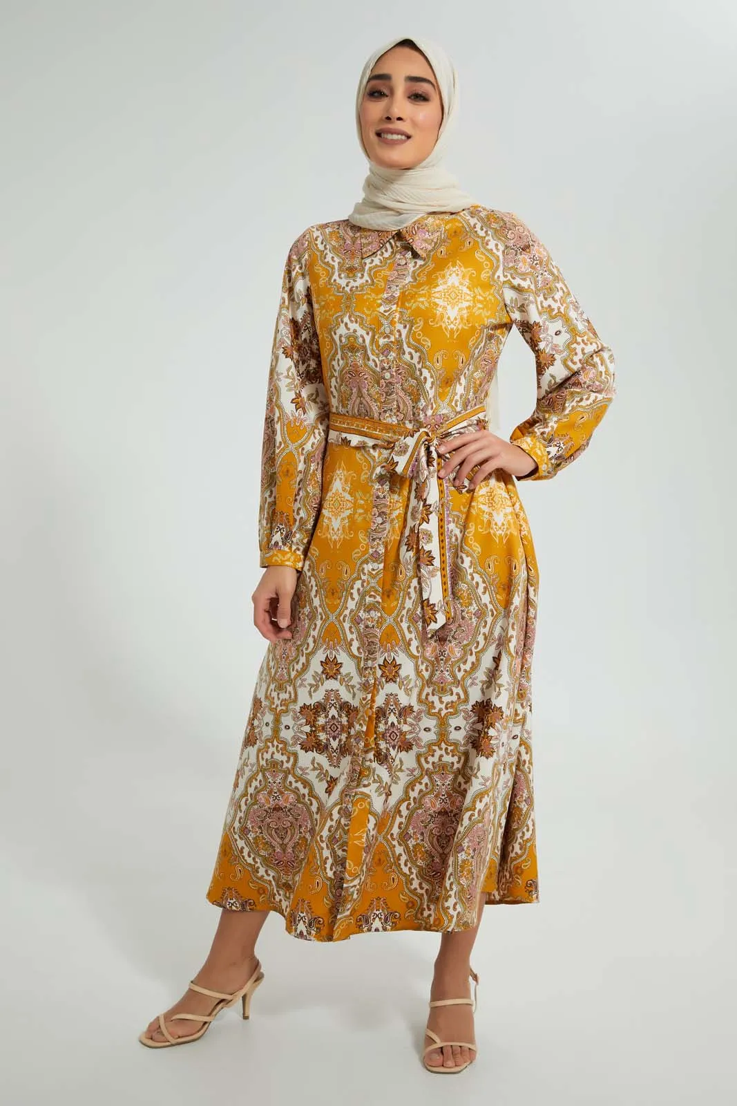 Multicolour Printed Shirt Dress