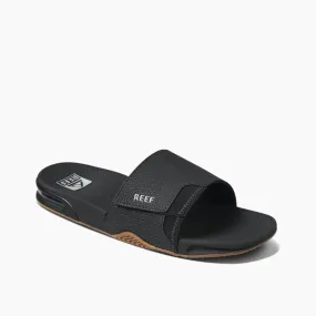 REEF MENS FANNING SLIDE BLACK/SILVER