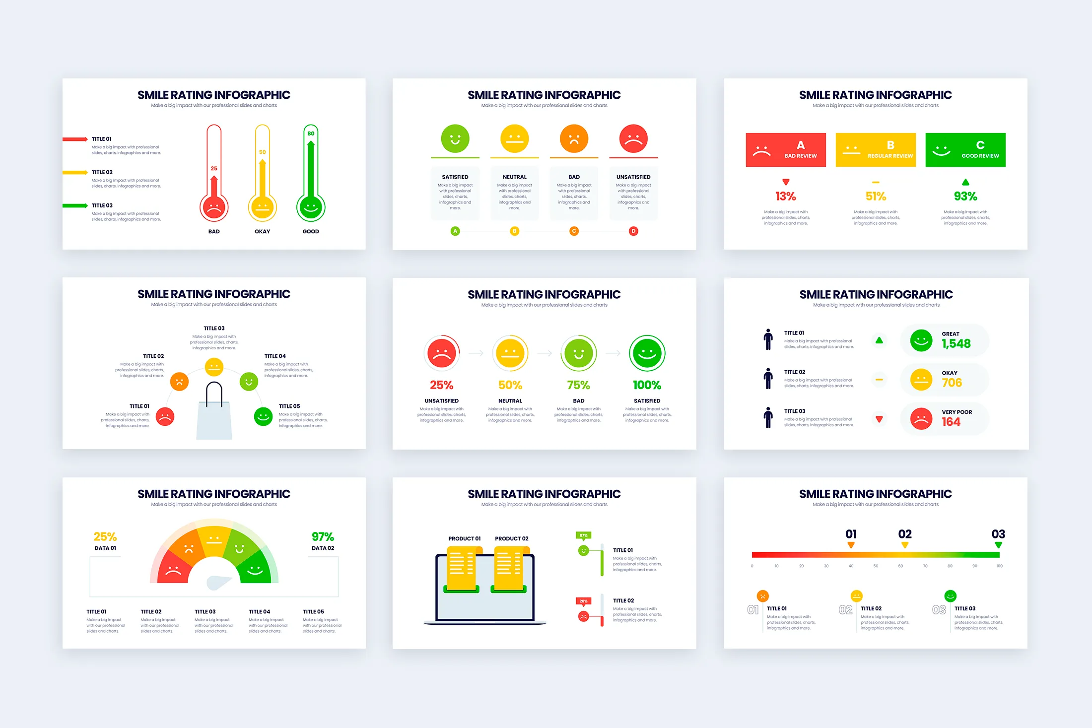 Smile Rating Google Slides Infographic Template
