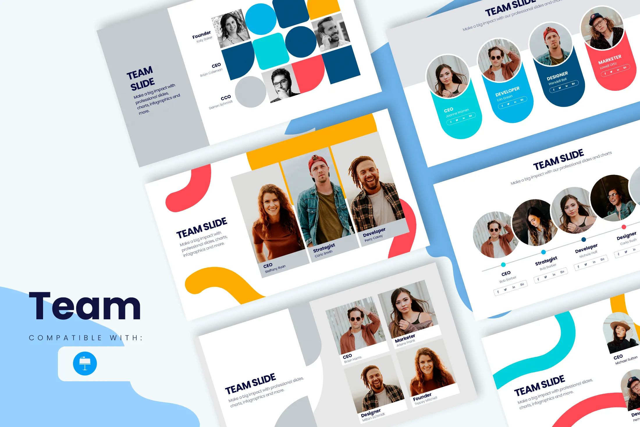 Team Slides Keynote Infographic Template