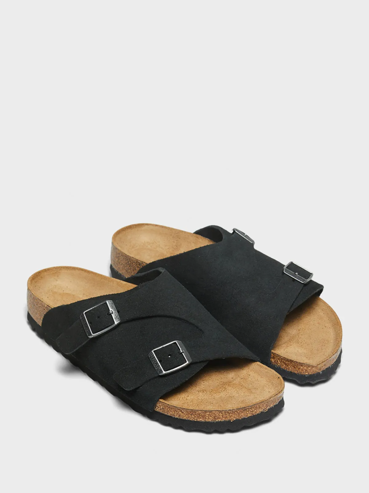 Zürich Suede Sandals in Black