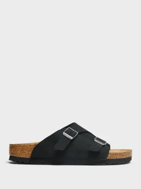 Zürich Suede Sandals in Black